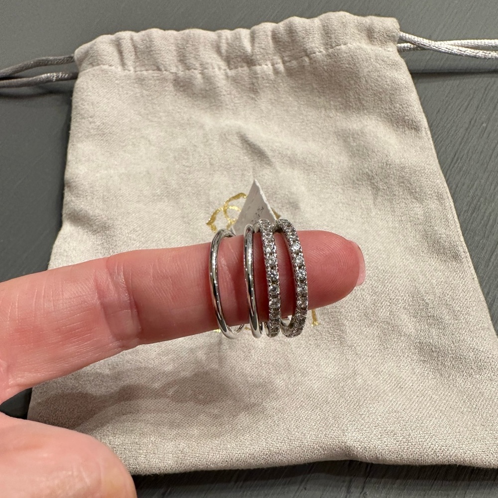 Kendra Scott Silver Livy Ring Set Size 7